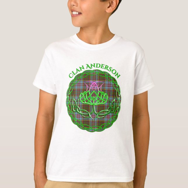 Anderson Scottish Tartan Celtic Thistle T-Shirt (Vorderseite)