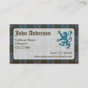Anderson Tartan Business Card Visitenkarte