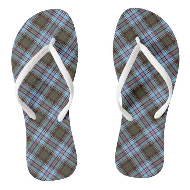 Anderson Tartan Light Blue Kariert Flip Flops (Fußbett)