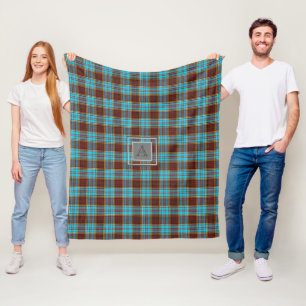 ANDERSON TARTAN Monogram Letter A Fleecedecke