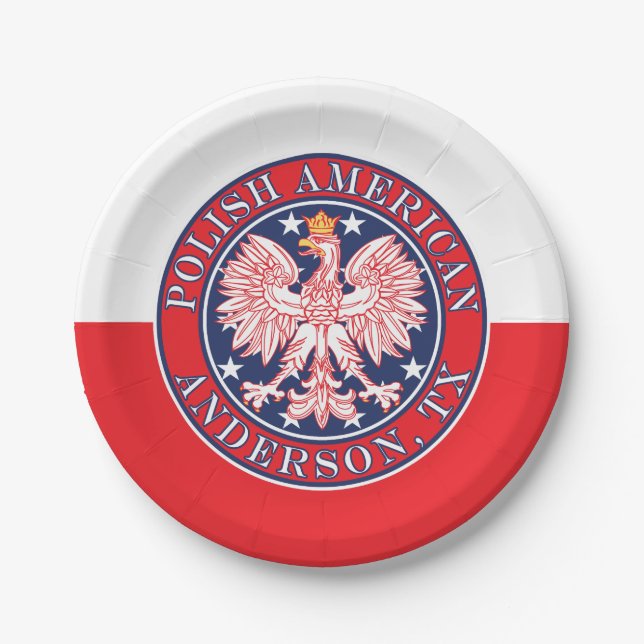 Anderson Texas Polnischer Adler Pappteller (Vorderseite)