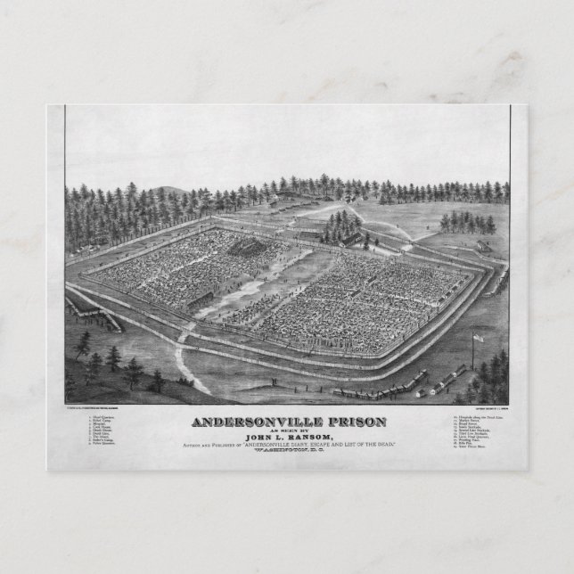 Andersonville Prison von John L Ransom Postkarte (Vorderseite)