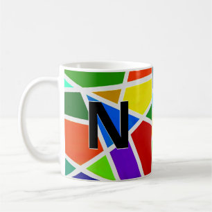 Änderung anfängliche geometrische Dreiecke L M N O Kaffeetasse