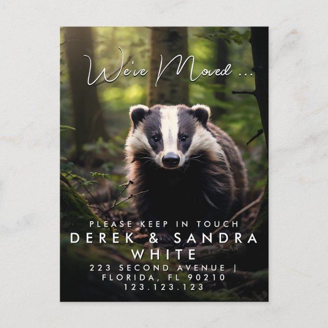 Änderung der Adresse, die wir verschoben haben Ankündigungspostkarte (Vorderseite)