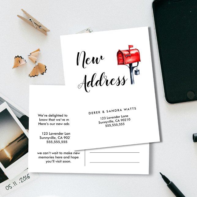 Änderung der Adresse, die wir verschoben haben Pos Ankündigungspostkarte (Von Creator hochgeladen)