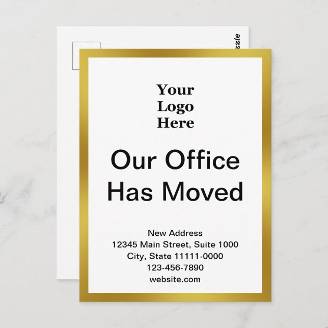 Änderung der Adresse Gold-Ankündigung Postkarte (Vorne/Hinten)