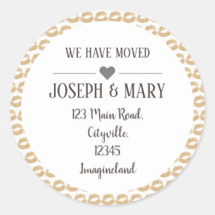 Änderung der Adresse Gold Lips bilden Künstler Runder Aufkleber