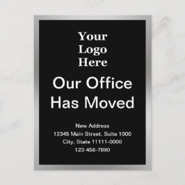 Änderung der Adresse in Schwarz und Silber Postkarte