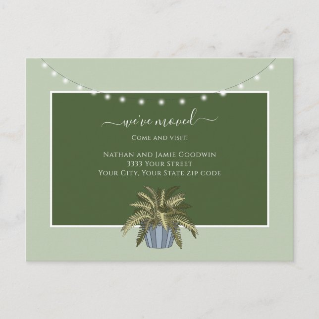 Änderung der Adresse Neue Zuhause-Script-Ankündigu Postkarte (Vorderseite)