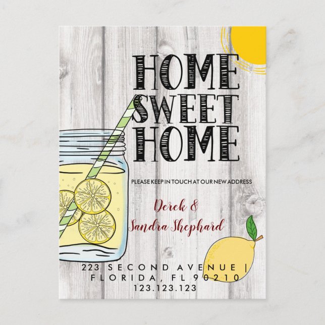 Änderung der Adresse Postkarte haben wir die Limon (Vorderseite)