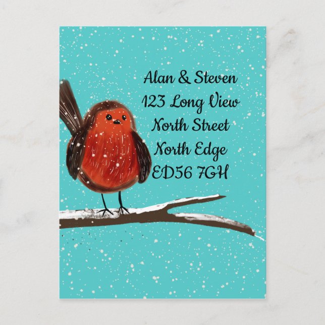 Änderung der Adresse Robin auf einer Zweigniederla Postkarte (Vorderseite)