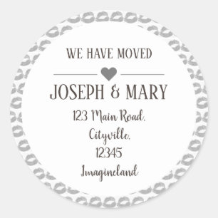 Änderung der Adresse Silber Lips bilden Künstler Runder Aufkleber