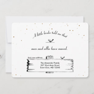 Änderung der Adresse Wegweiser Vögel mit Sternen Ankündigung