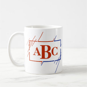 Änderung der anfänglichen monogramm braunen blauen kaffeetasse