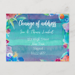 Änderung der Anschrift auf der farbigen Postkarte