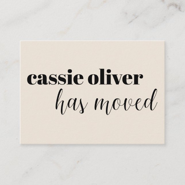 Änderung der Anschrift: Single Person Card Visitenkarte (Vorderseite)