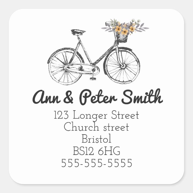 Änderung der Blume auf dem Rücksendeschild Quadratischer Aufkleber (Vorderseite)