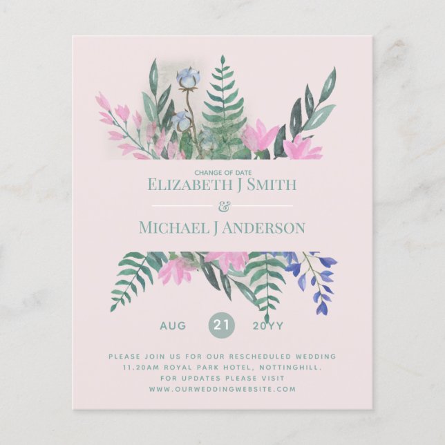 Änderung der Datumspläne Aufschiebung der Wildblum (Vorderseite)