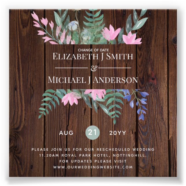 Änderung der Datumspläne Aufschiebung der Wildblum Fotodruck (Vorne)