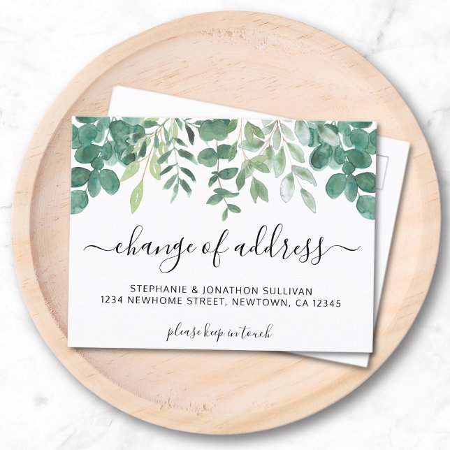 Änderung der Eukalyptus-Adresse Ankündigungspostkarte (Von Creator hochgeladen)