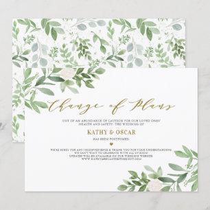 Änderung der Pläne Grüne Hochzeit Aufschub Einladung