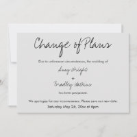 "Änderung der Pläne" Hinausgezögerte Hochzeitgrauk