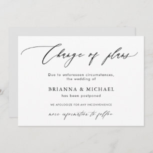 Änderung der Pläne  Vertagte Hochzeitsankündigung Einladung