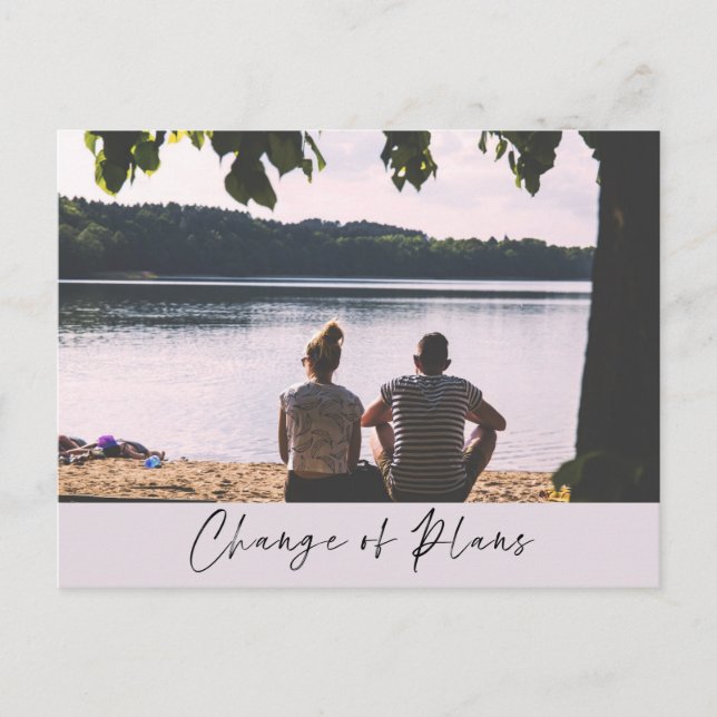 Änderung der Pläne zum Hochzeitstag im See Postkarte (Vorderseite)