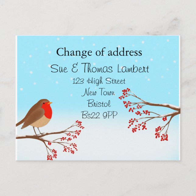 Änderung der Weihnachtsanschrift Feiertagspostkarte (Vorderseite)