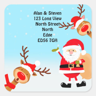 Änderung der Weihnachtsanschrift Quadratischer Aufkleber