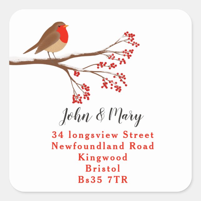 Änderung des Adressaufklebers Quadratischer Aufkleber (Vorderseite)