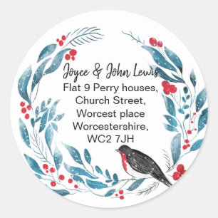 Änderung des Adressaufklebers Runder Aufkleber