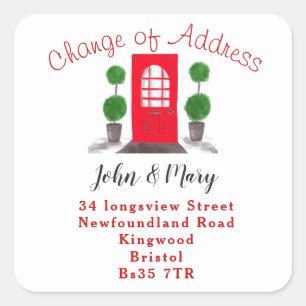 Änderung des Adressenaufklebers an der Vordertür Quadratischer Aufkleber