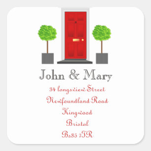 Änderung des Adressenaufklebers an der Vordertür Quadratischer Aufkleber