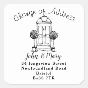 Änderung des Adressenaufklebers an der Vordertür Quadratischer Aufkleber