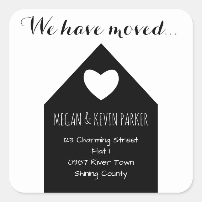 Änderung des Adressenaufklebers | Modernes trendig Quadratischer Aufkleber (Vorderseite)