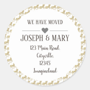 Änderung des Adressenrosa Einhornmusters Runder Aufkleber