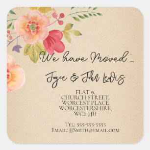 Änderung des Adressetiketts Quadratischer Aufkleber