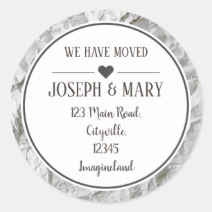 Änderung des Adresspapiers Runder Aufkleber