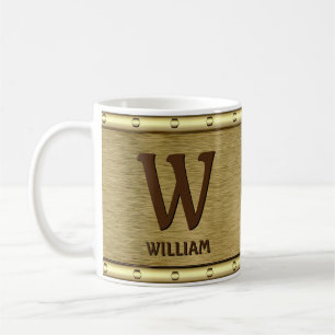 Änderung des Anfangsnamens U V W X Y Z Metallbraun Kaffeetasse