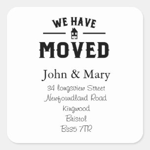 Änderung des Anschriften-Aufklebers schwarz-weiß Quadratischer Aufkleber