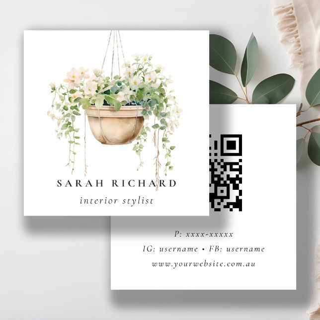 Änderung des botanischen QR-Kodex für die Pflanze  Quadratische Visitenkarte (Von Creator hochgeladen)