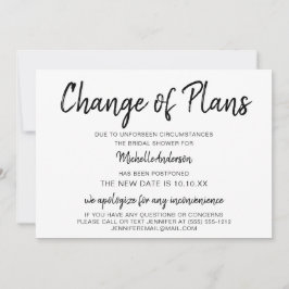 Änderung des Brautparty der Pläne