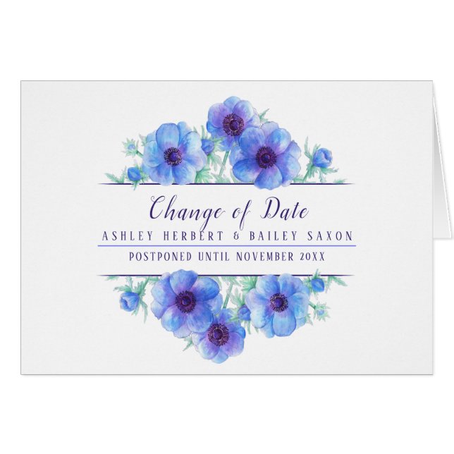 Änderung des Datums anemone blauen Hochzeit versch (Vorderseite (Horizontal))