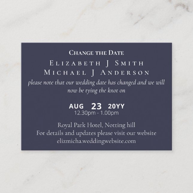 Änderung des Datums der Verschiebung des Fotos ink Hinweiskarte (Vorderseite)