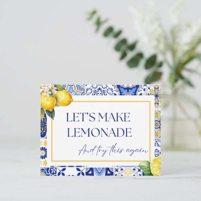 Änderung des Datums Zurückgestellt Stornierte Lemo Postkarte (Stehend Vorderseite)