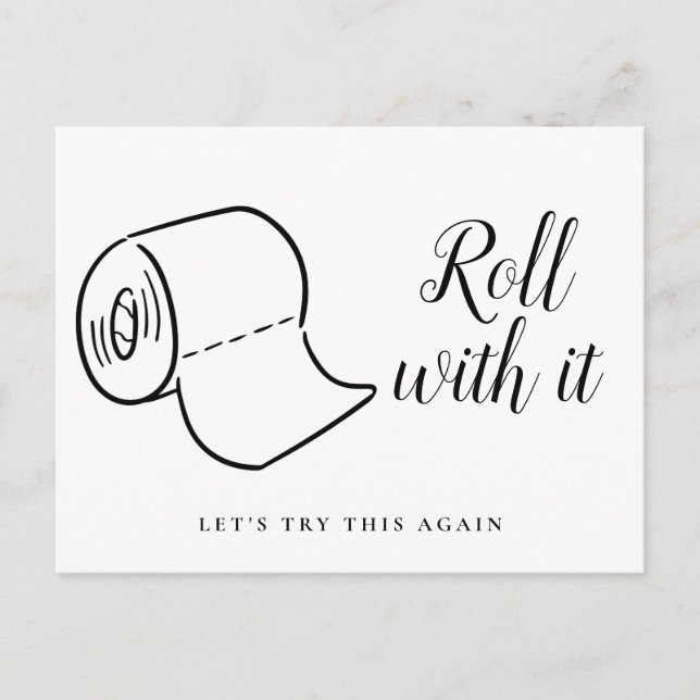 Änderung des Datums Zurückgestellt Storniertes Ere Ankündigungspostkarte (Vorderseite)