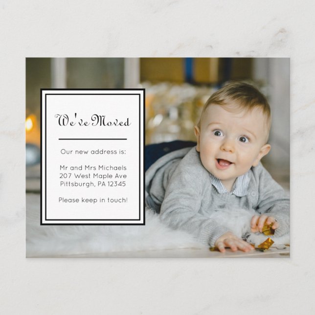 Änderung des klassischen Fotos der Adresse mit Mel Ankündigungspostkarte (Vorderseite)