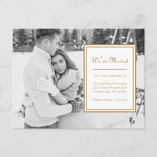 Änderung des klassischen Fotos der Adresse mit Mel Ankündigungspostkarte (Vorderseite)