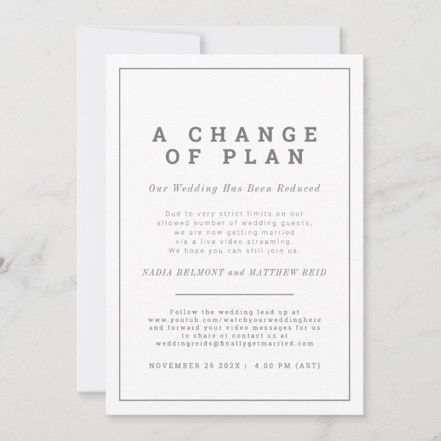 Änderung des Plans für Hochzeiten unladen jetzt St Save The Date (Vorderseite)